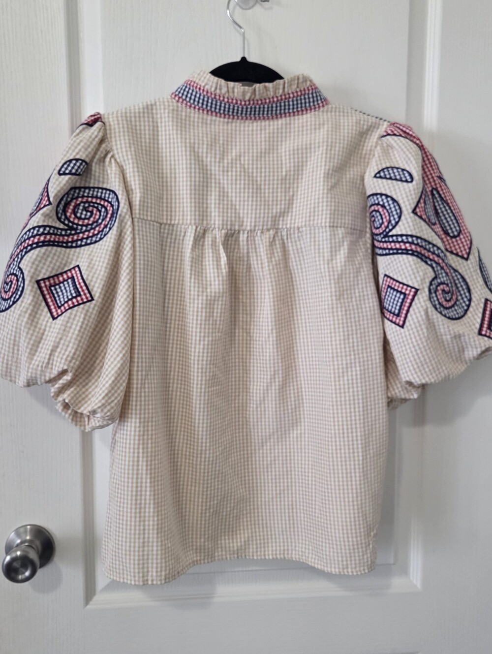 THML Cream Blouse with Pink and Navy Embroidery - Picture 3 of 3
